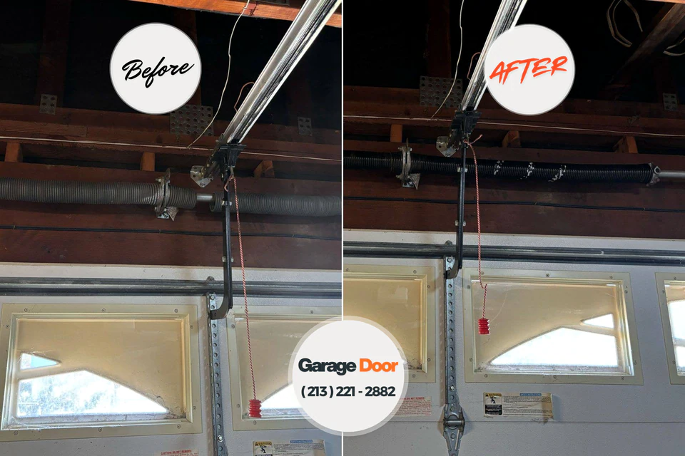 Before and after: garage door repair Indian Springs Village, AL